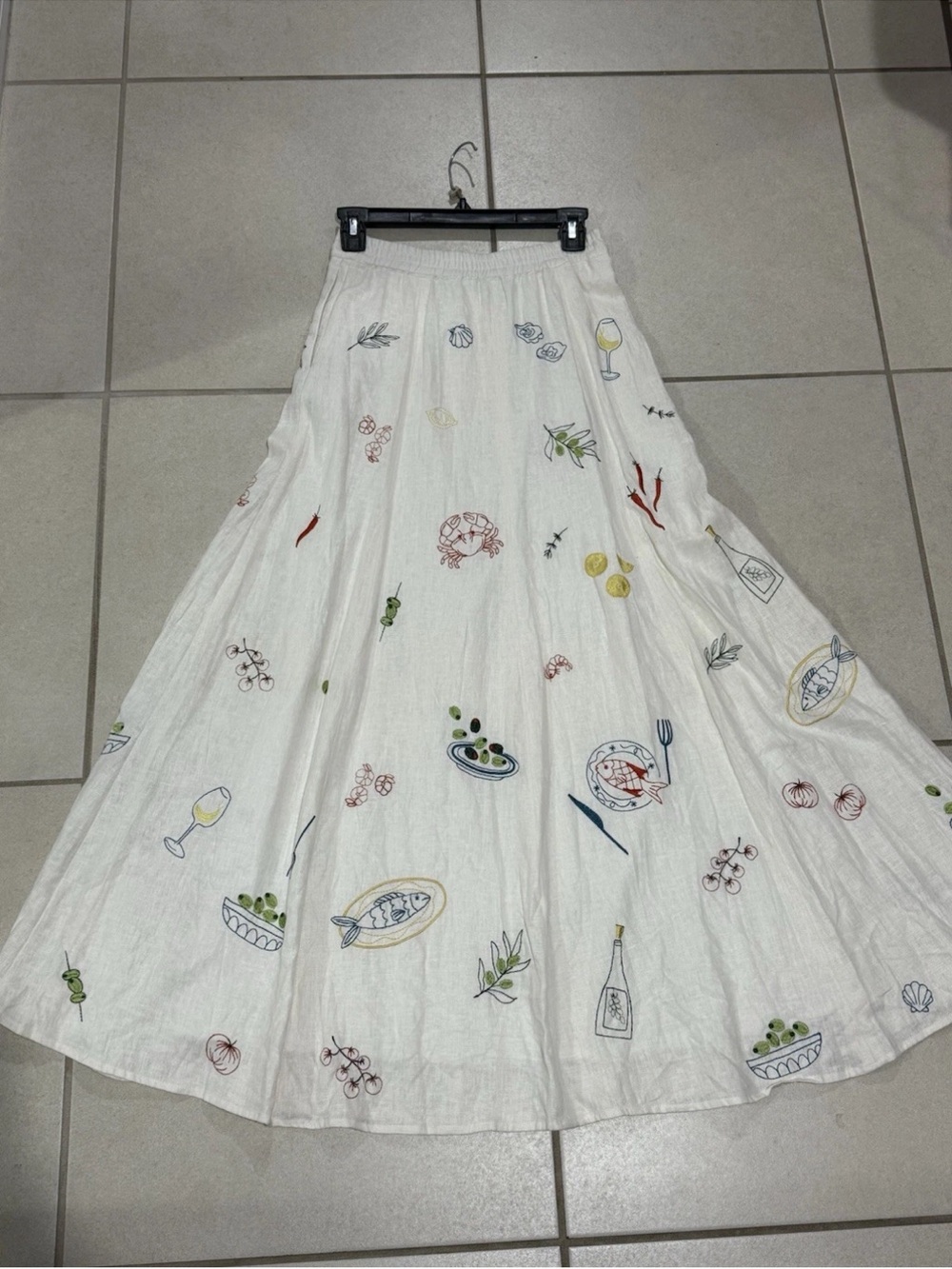 Caroline Constas Embroidered White Maxi Skirt - Picture 5 of 12